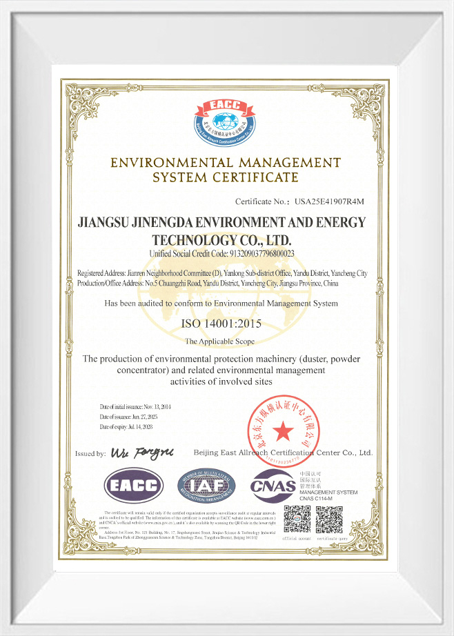 Certificaat voor milieumanagementsysteem